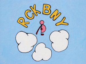 RckBny Clouds logo on a canvas